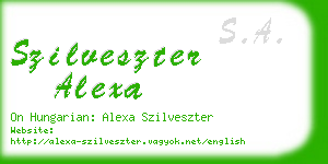 szilveszter alexa business card